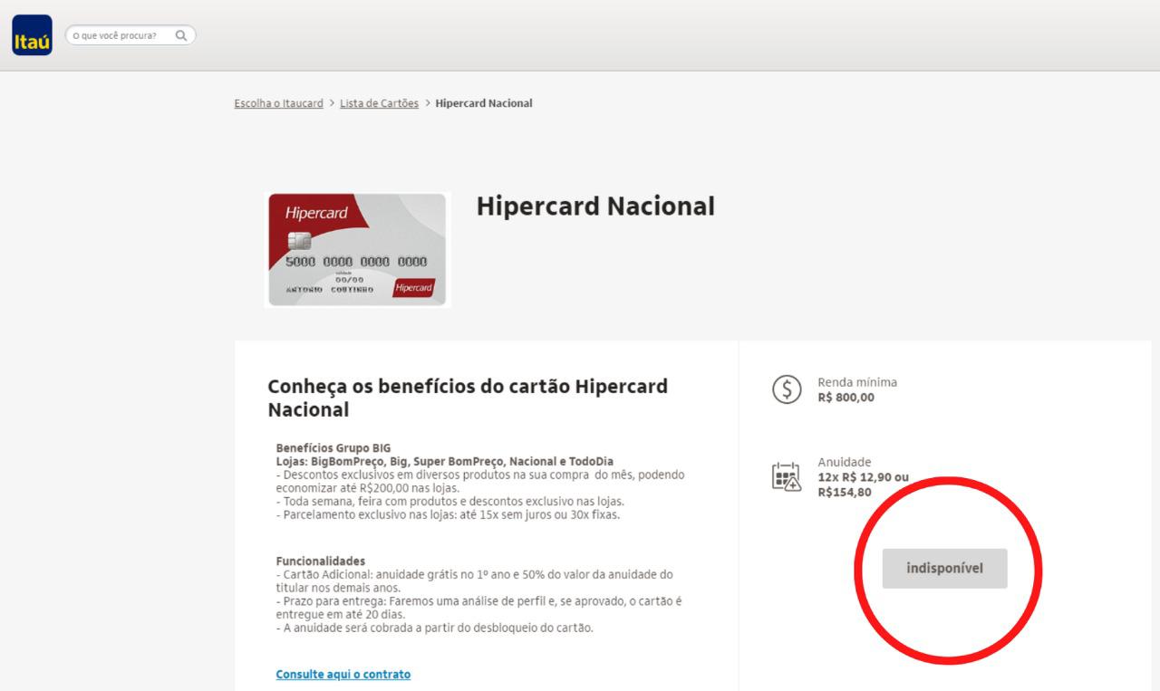 Como fazer cartao hipercard