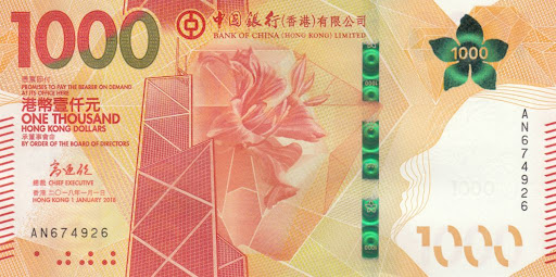 1.000 dólares de Hong Kong
