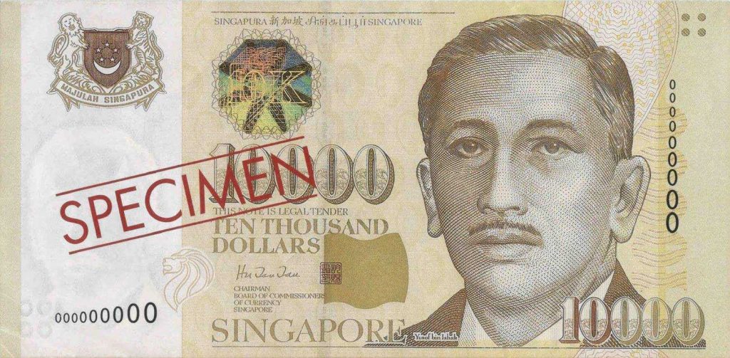 10.000 dólares de Singapura