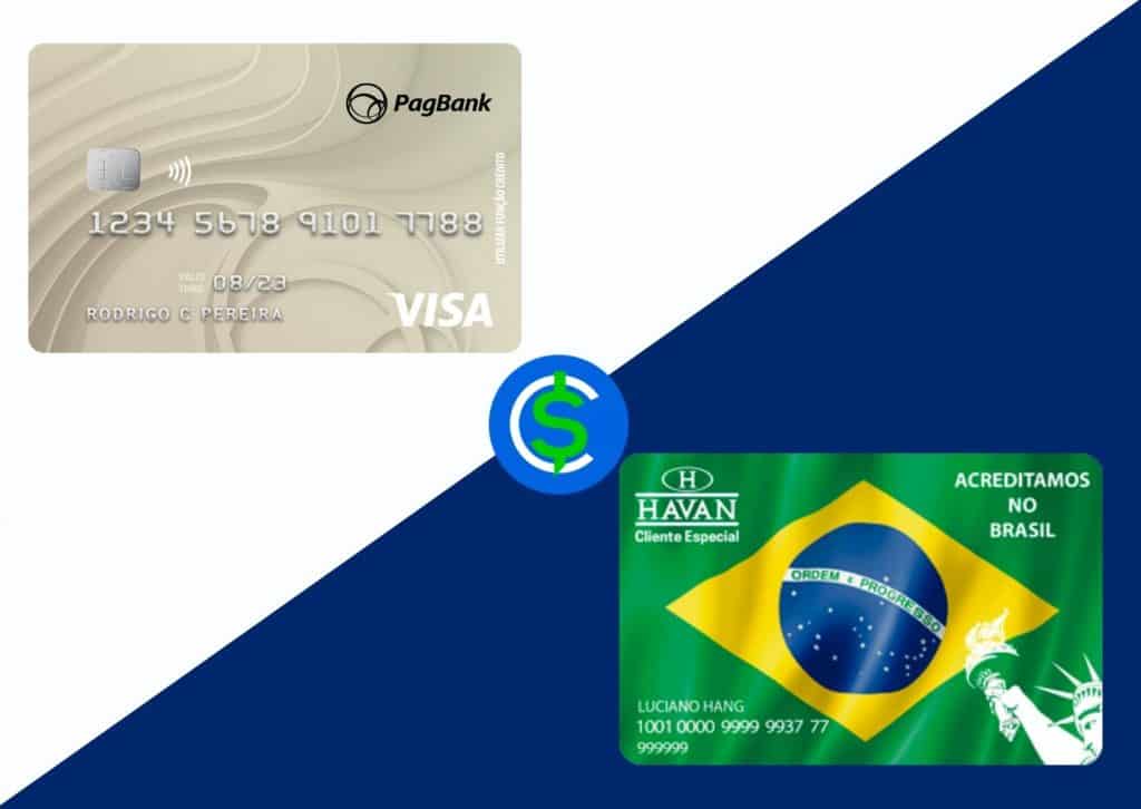 cartão de crédito PagBank ou cartão Havan